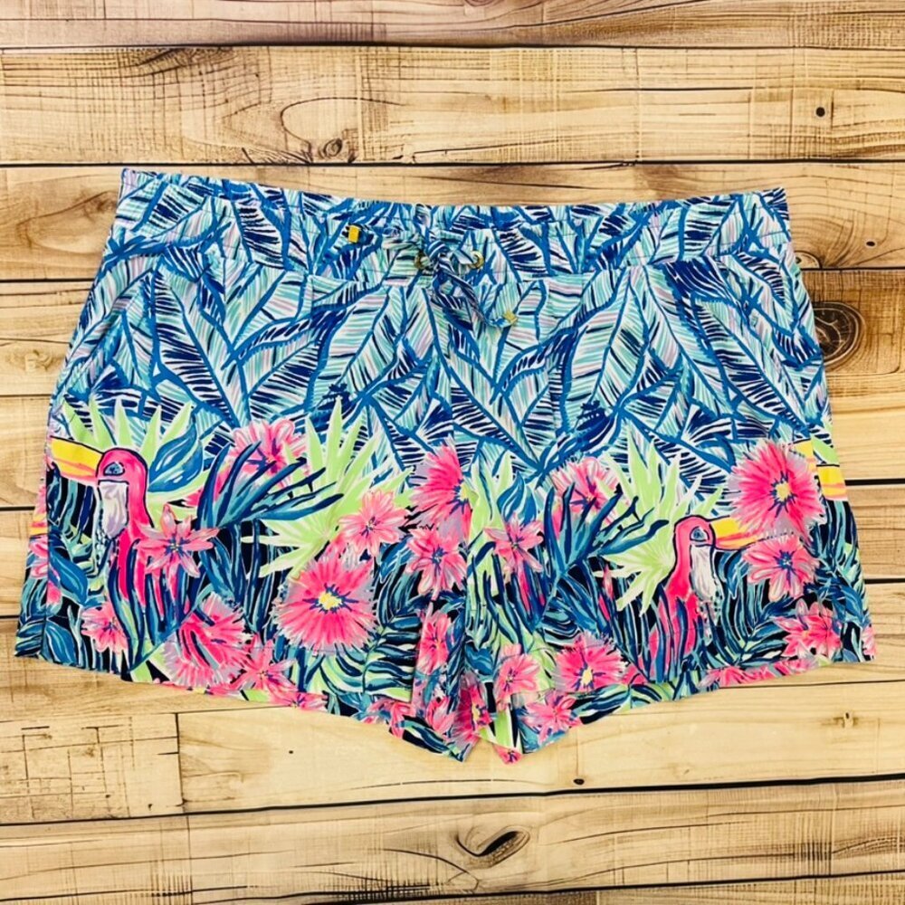 NWOT Katia Shorts with Drawstring Lilly Pulitzer Bennet Blue Let's Mango Size L